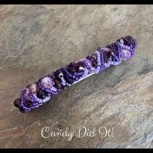 NWT Handmade Shades Of Purple Beaded Hair Barrett